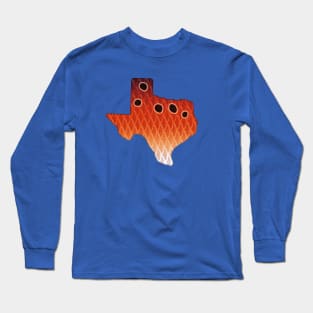 Texas Redfish Colors Red Drum Inspired Color Pattern Long Sleeve T-Shirt